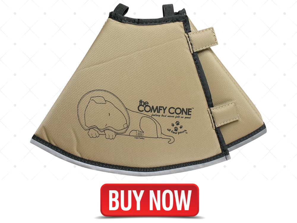All Four Paws Comfy Cone Pet Cone for Dogs, Cats, Small-Long, Tan - Comfortable Soft Dog Cone Collar Alternative for After Surgery, Wound Care, Spay, Neuter - Dog and Cat Recovery Elizabethan-Collar