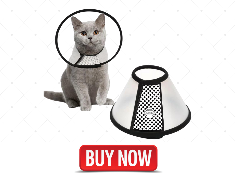 Depets Adjustable Recovery Pet Cone E-Collar for Cats Puppy Rabbit, Plastic Elizabeth Protective Collar Wound Healing Practical Neck Cover, Neck Girth 8.1 in