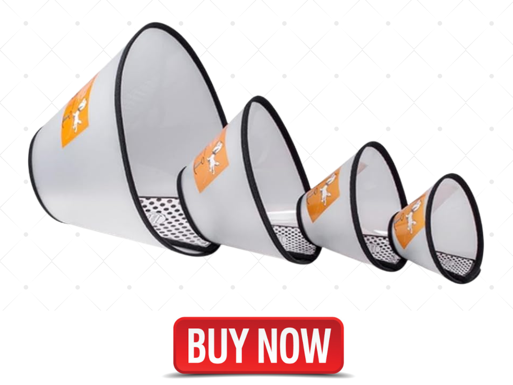 Fezep Dog Cone Collar, Adjustable Protective Collars for Pet Dog & Cat, Recovery E-Collar Anti-Bite Lick Wound Healing, Soft Edge Neck Cone for SmallMediumLarge Dog (5 PCS)