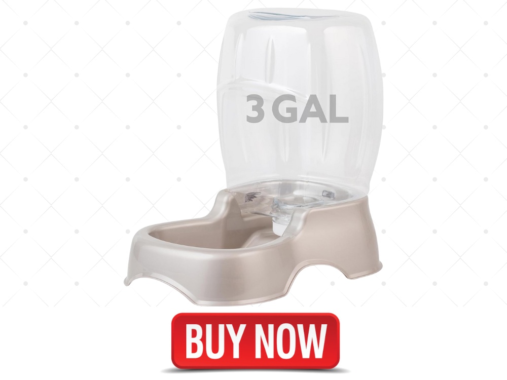 Petmate Pet Cafe Cat and Dog Water Dispenser - Water Bowl for Cats and Dogs, USA Made, 3 GAL, Pearl Tan