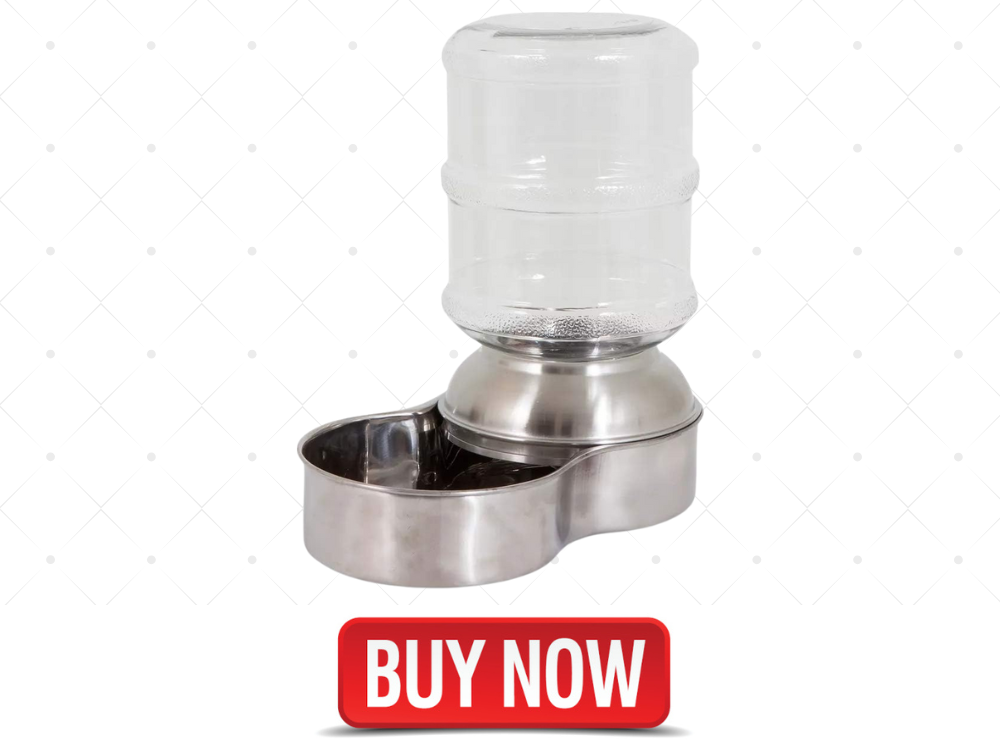 Petmate Stainless Steel Replendish Waterer, Small (24345S), 128 Ounces, Stainless