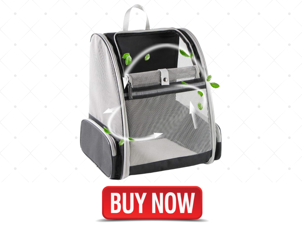 Texsens Innovative Traveler Bubble Backpack Pet Carriers for Cats and Dogs (Black)