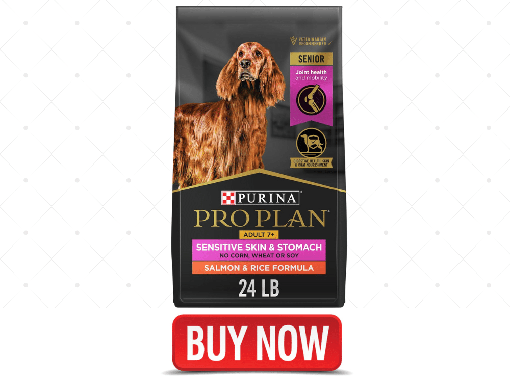 Purina Pro Plan Sensitive Skin and Stomach Dry Dog Food Senior Adult 7 Plus Salmon and Rice Formula - 24 lb. Bag