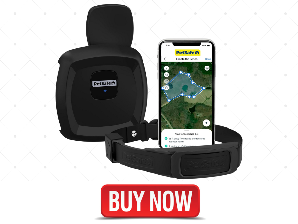 PetSafe Guardian GPS Dog Fence – No Subscription – Create Your Own Wireless Fence for Dogs – for Yards 34 Acres or Larger – World's Safest GPS Dog Fence Tech – New, Redesigned Collar