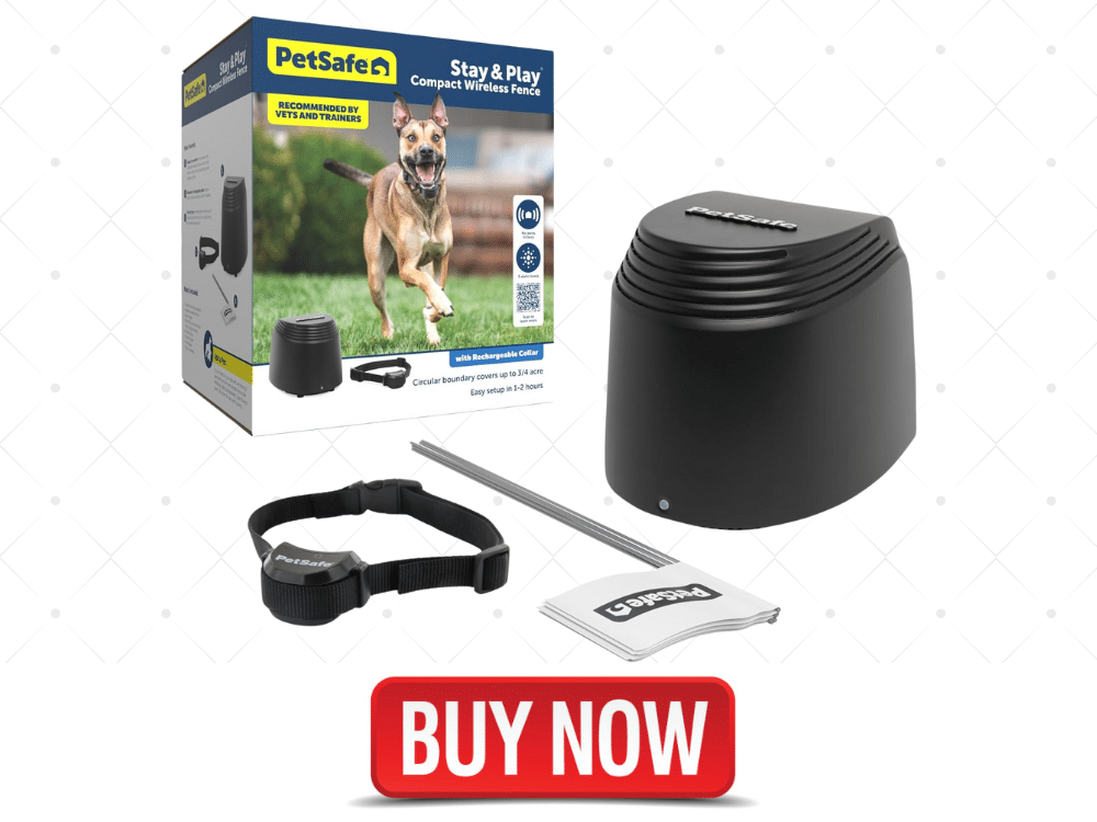 PetSafe Stay & Play Compact Wireless Fence - from The Parent Company of Invisible Fence Brand - Portable & No-Dig - Covers Up to 34 Acre - for Dogs 5lb+